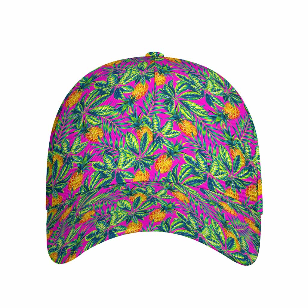 Hot Purple Pineapple Pattern Print Baseball Cap
