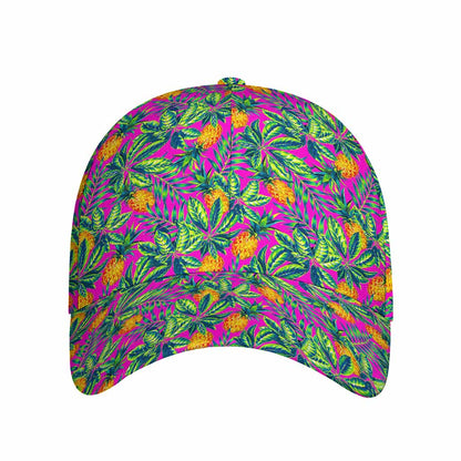 Hot Purple Pineapple Pattern Print Baseball Cap