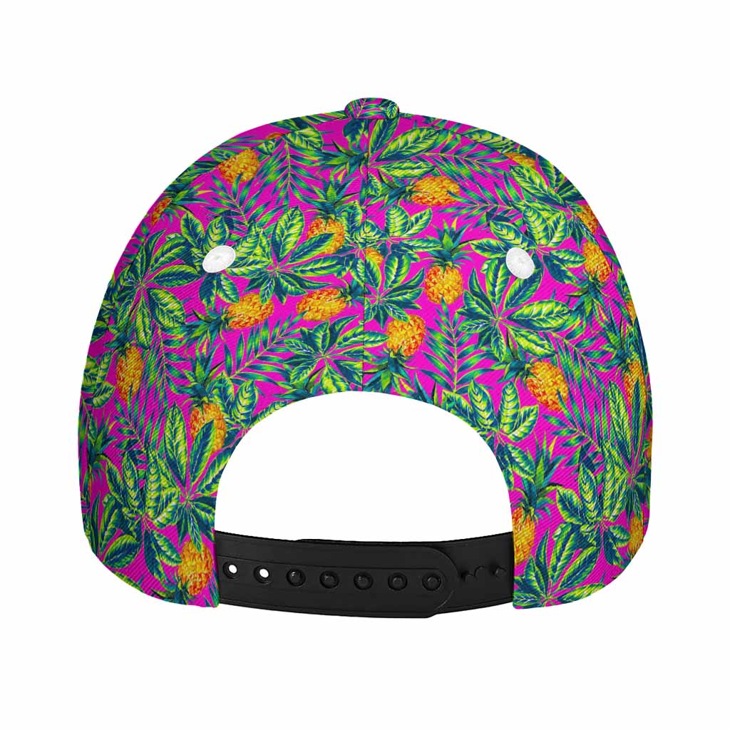 Hot Purple Pineapple Pattern Print Baseball Cap