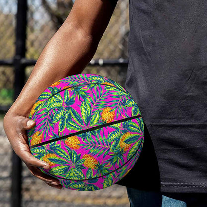 Hot Purple Pineapple Pattern Print Basketball