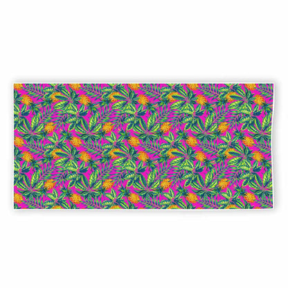 Hot Purple Pineapple Pattern Print Beach Towel