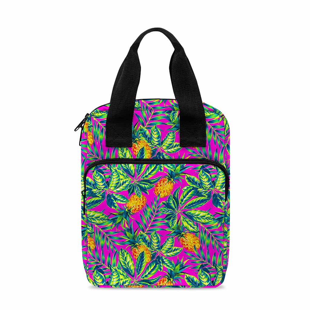 Hot Purple Pineapple Pattern Print Bible Tote Bag