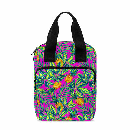 Hot Purple Pineapple Pattern Print Bible Tote Bag