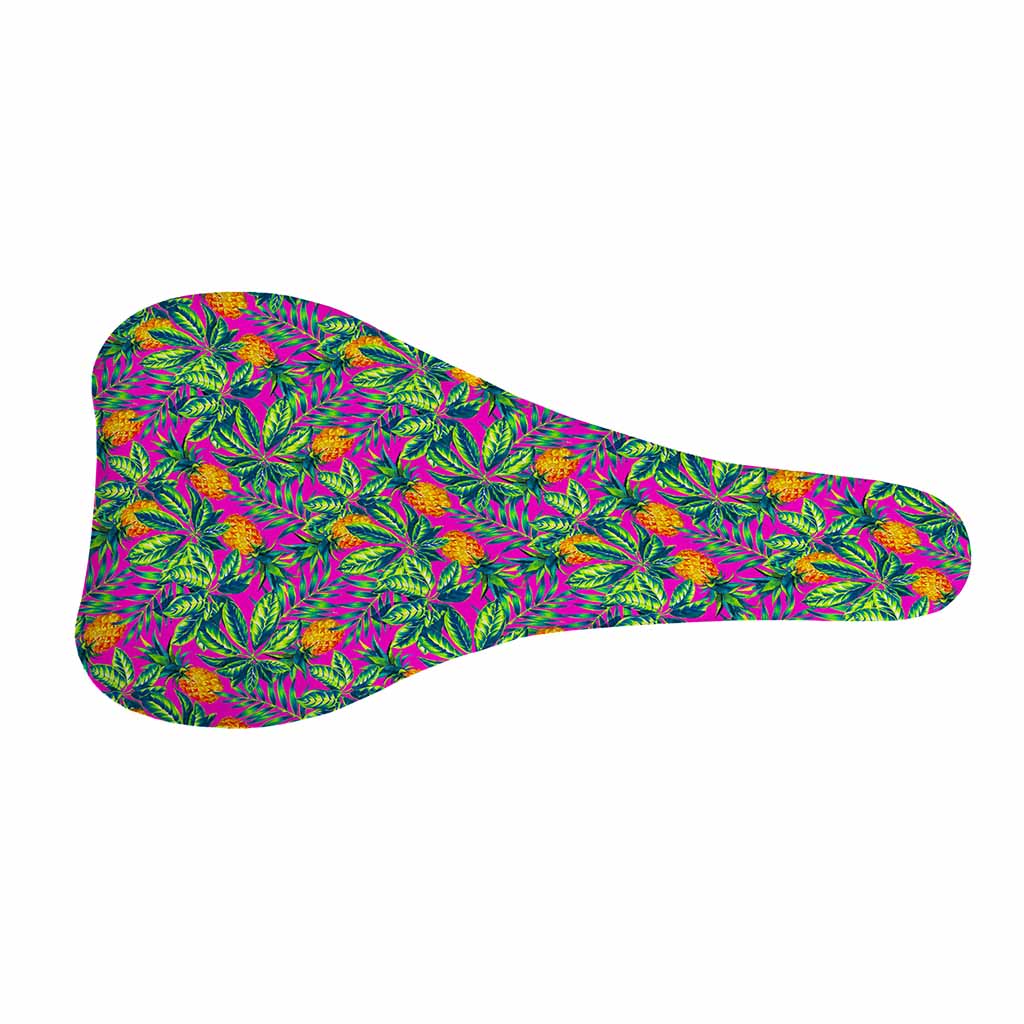 Hot Purple Pineapple Pattern Print Bicycle Seat Cover