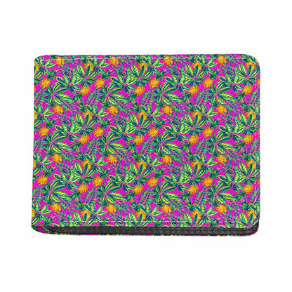 Hot Purple Pineapple Pattern Print Bifold Wallet