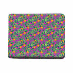Hot Purple Pineapple Pattern Print Bifold Wallet