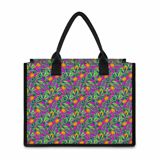Hot Purple Pineapple Pattern Print Canvas Tote Bag