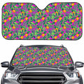 Hot Purple Pineapple Pattern Print Car Windshield Sun Shade