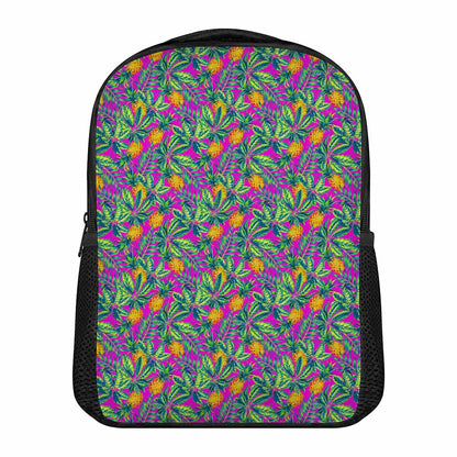 Hot Purple Pineapple Pattern Print Casual Backpack