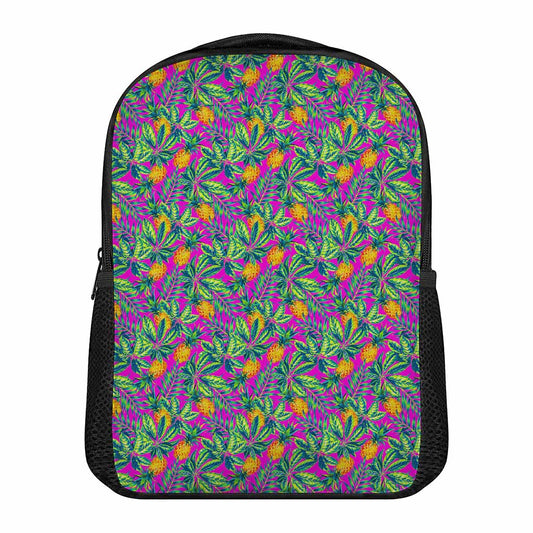Hot Purple Pineapple Pattern Print Casual Backpack