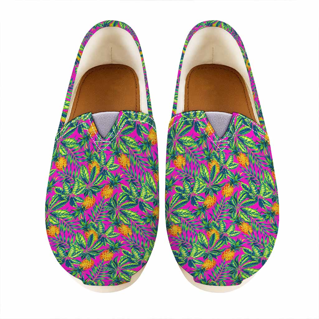 Hot Purple Pineapple Pattern Print Casual Shoes