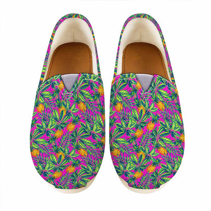 Hot Purple Pineapple Pattern Print Casual Shoes