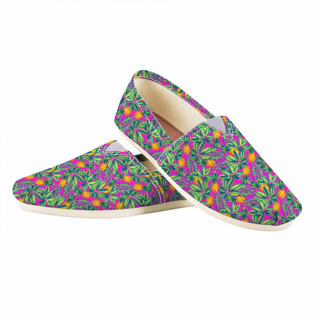 Hot Purple Pineapple Pattern Print Casual Shoes