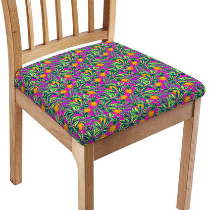Hot Purple Pineapple Pattern Print Chair Cushion Cover