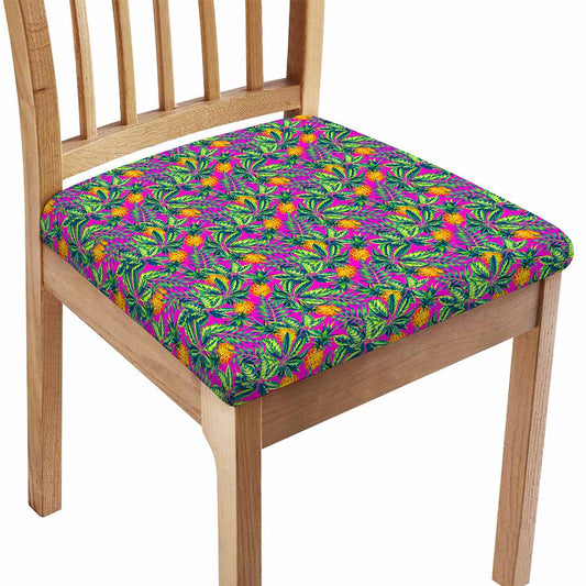 Hot Purple Pineapple Pattern Print Chair Cushion Cover