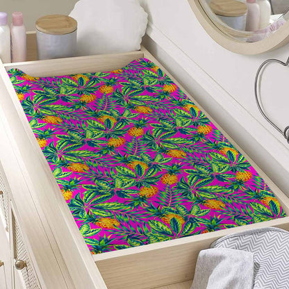Hot Purple Pineapple Pattern Print Changing Pad Cover
