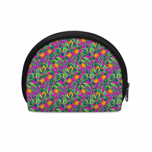 Hot Purple Pineapple Pattern Print Coin Purse