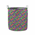 Hot Purple Pineapple Pattern Print Collapsible Laundry Basket
