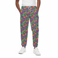 Hot Purple Pineapple Pattern Print Cotton Sweatpants