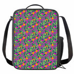 Hot Purple Pineapple Pattern Print Crossbody Lunch Bag