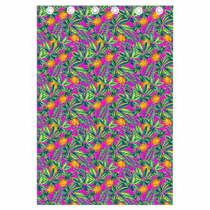 Hot Purple Pineapple Pattern Print Curtain