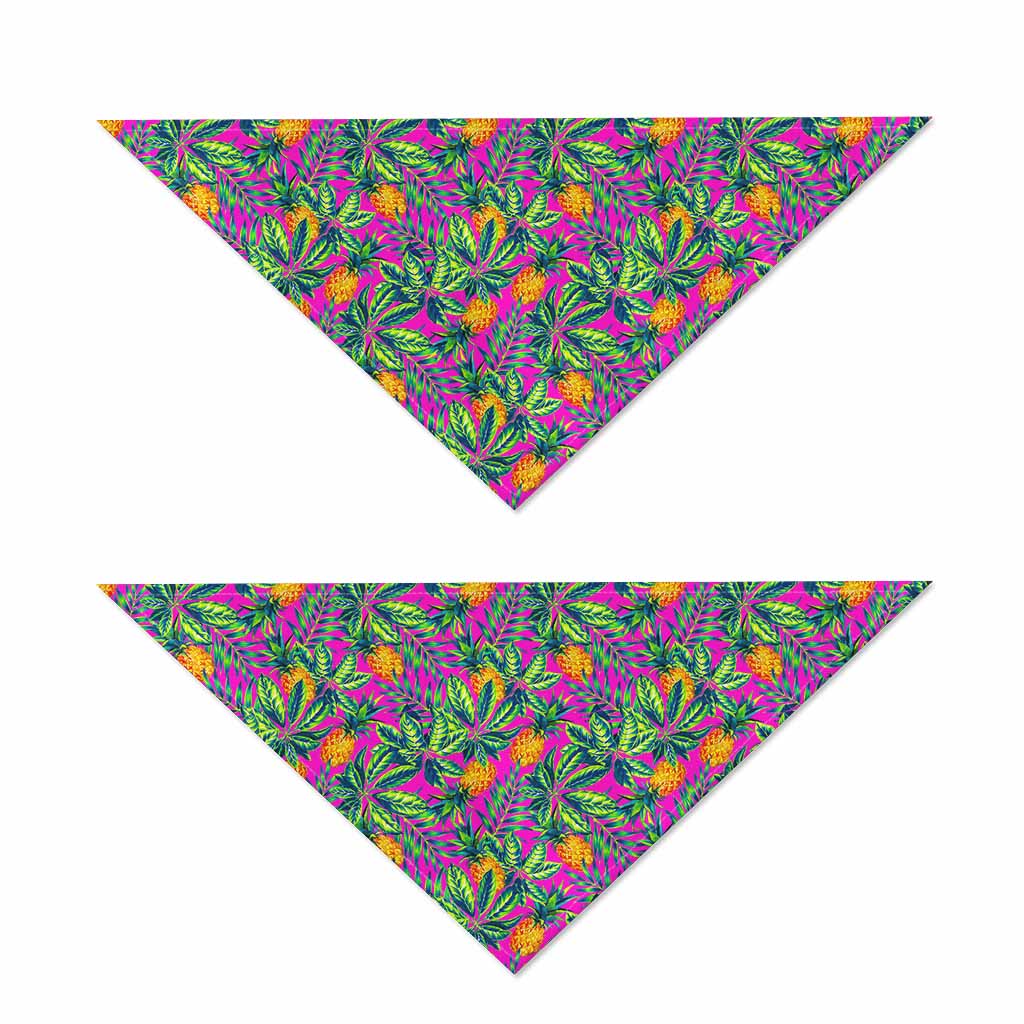 Hot Purple Pineapple Pattern Print Dog Bandana
