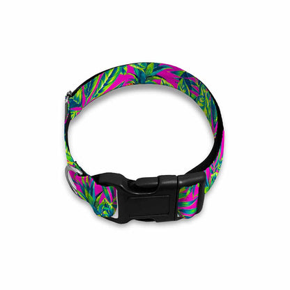 Hot Purple Pineapple Pattern Print Dog Collar