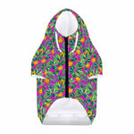 Hot Purple Pineapple Pattern Print Dog Zip Up Hoodie