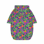 Hot Purple Pineapple Pattern Print Dog Zip Up Hoodie
