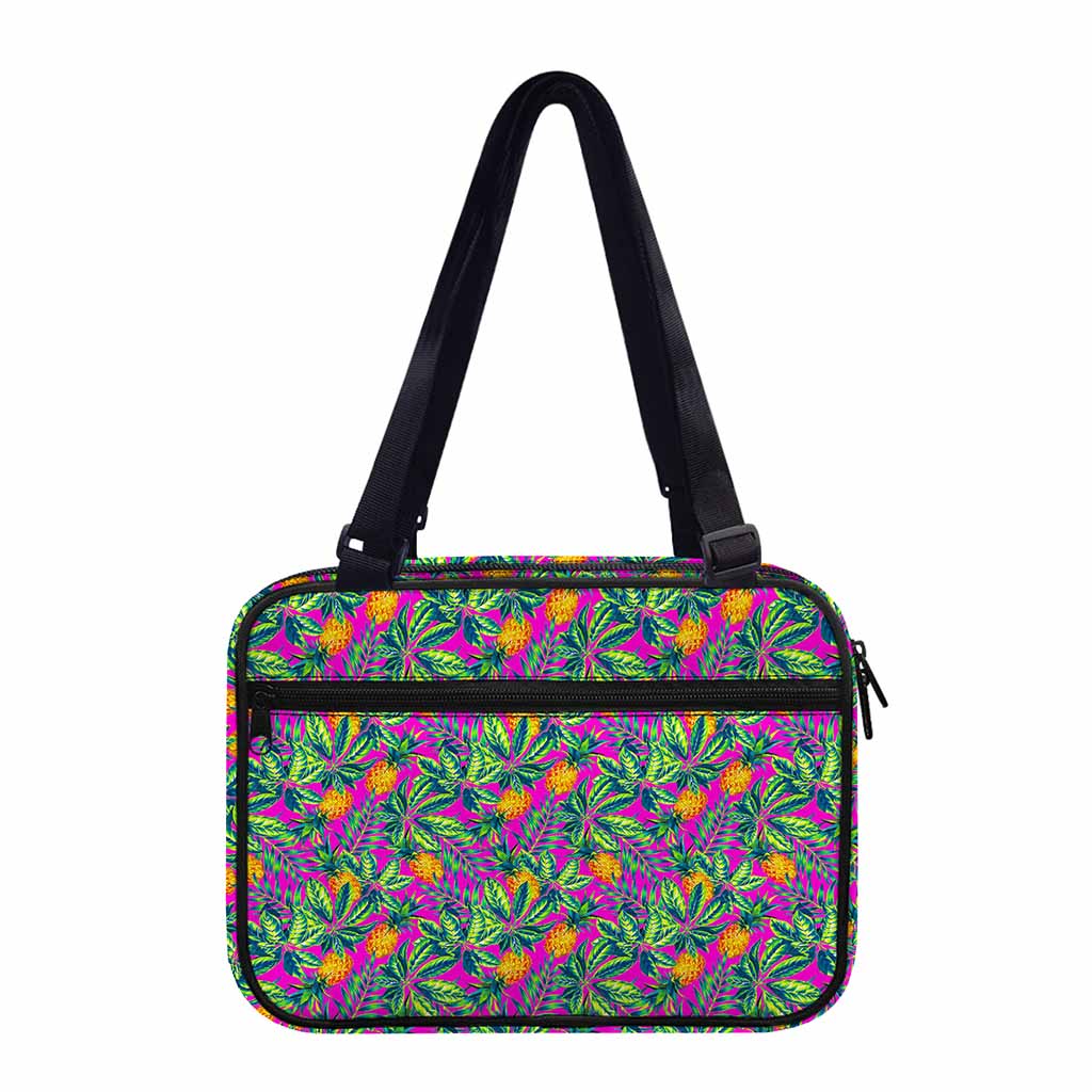 Hot Purple Pineapple Pattern Print Double Strap Bible Bag