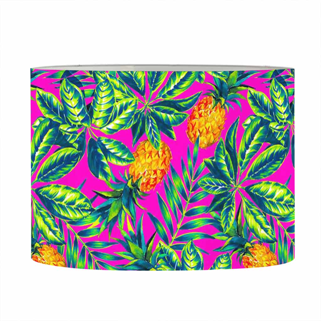 Hot Purple Pineapple Pattern Print Drum Lamp Shade