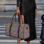 Hot Purple Pineapple Pattern Print Duffle Bag
