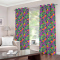 Hot Purple Pineapple Pattern Print Extra Wide Grommet Curtains