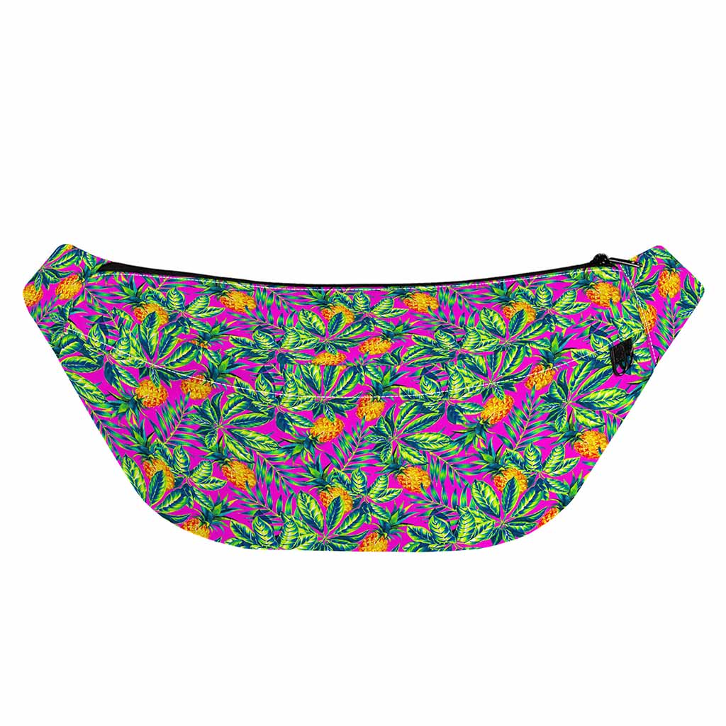 Hot Purple Pineapple Pattern Print Fanny Pack