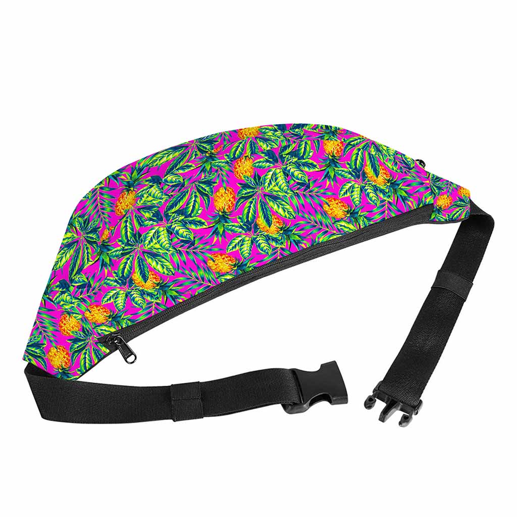 Hot Purple Pineapple Pattern Print Fanny Pack