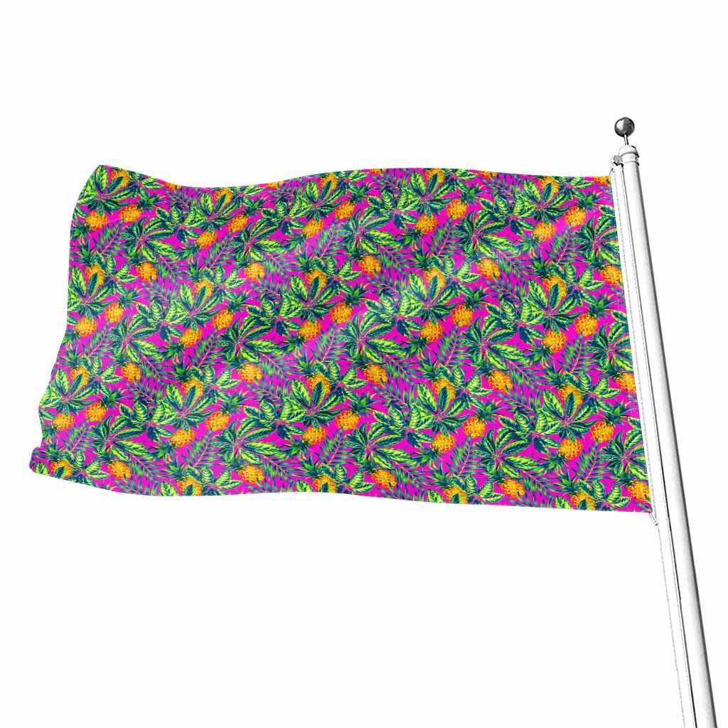 Hot Purple Pineapple Pattern Print Flag