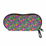 Hot Purple Pineapple Pattern Print Glasses Case