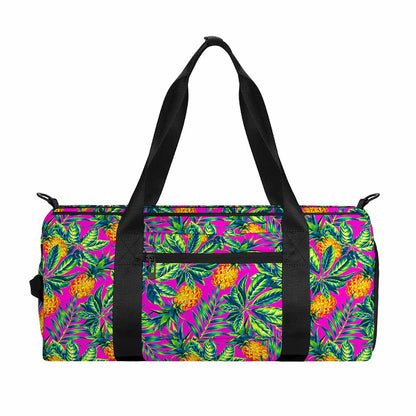 Hot Purple Pineapple Pattern Print Gym Bag