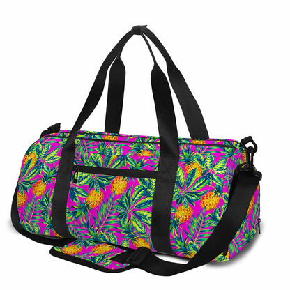 Hot Purple Pineapple Pattern Print Gym Bag