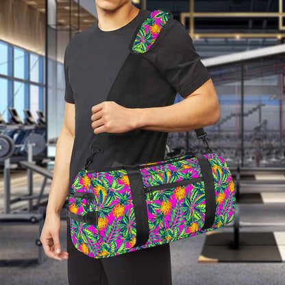Hot Purple Pineapple Pattern Print Gym Bag