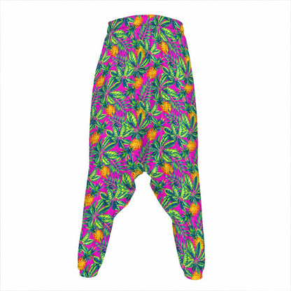 Hot Purple Pineapple Pattern Print Hammer Pants