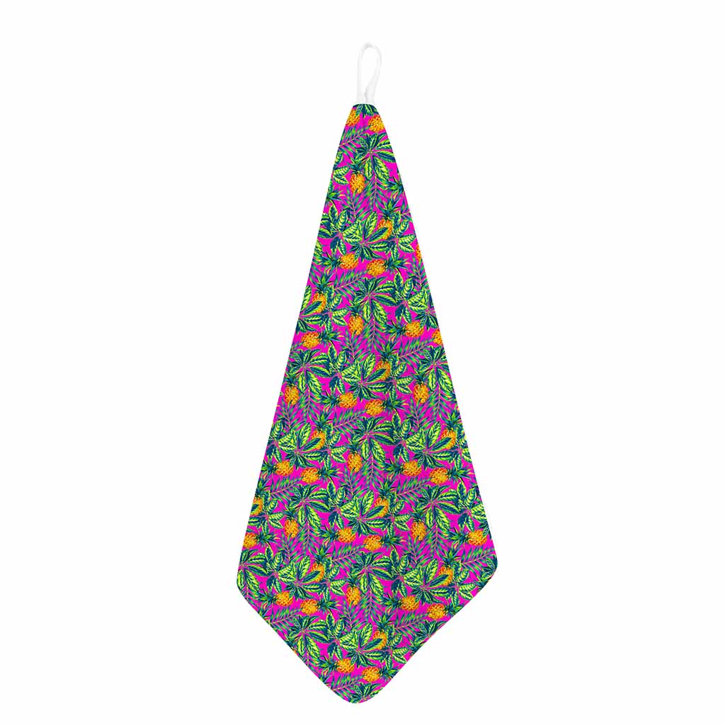 Hot Purple Pineapple Pattern Print Hand Towel
