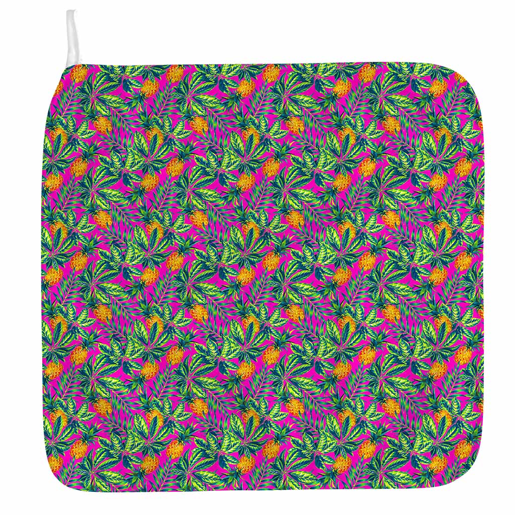 Hot Purple Pineapple Pattern Print Hand Towel