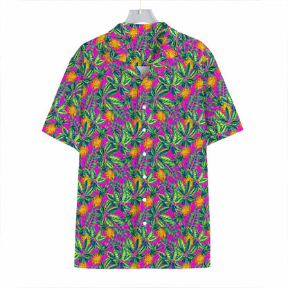 Hot Purple Pineapple Pattern Print Hawaiian Shirt