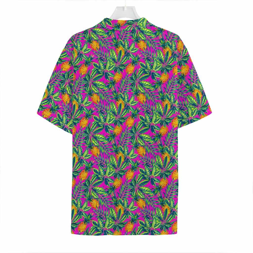 Hot Purple Pineapple Pattern Print Hawaiian Shirt