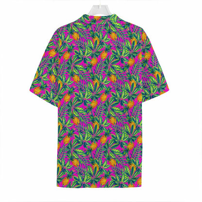Hot Purple Pineapple Pattern Print Hawaiian Shirt