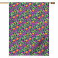 Hot Purple Pineapple Pattern Print House Flag