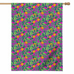 Hot Purple Pineapple Pattern Print House Flag