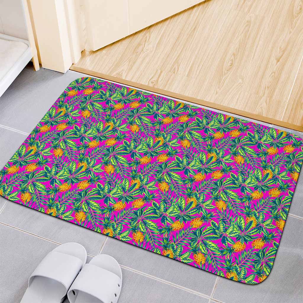 Hot Purple Pineapple Pattern Print Indoor Door Mat