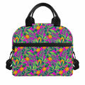Hot Purple Pineapple Pattern Print Insulated Lunch Bag